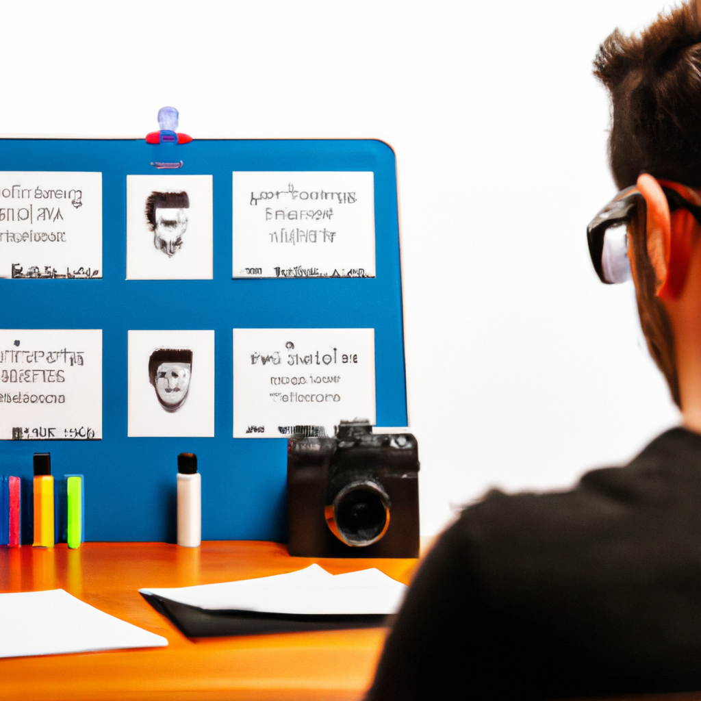 프로듀서 — 스토리보드와 함께 촬영을 기획하는 모습